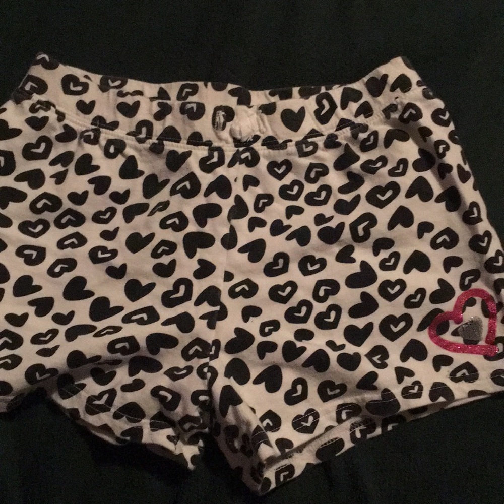 Black and white leopard print shorts